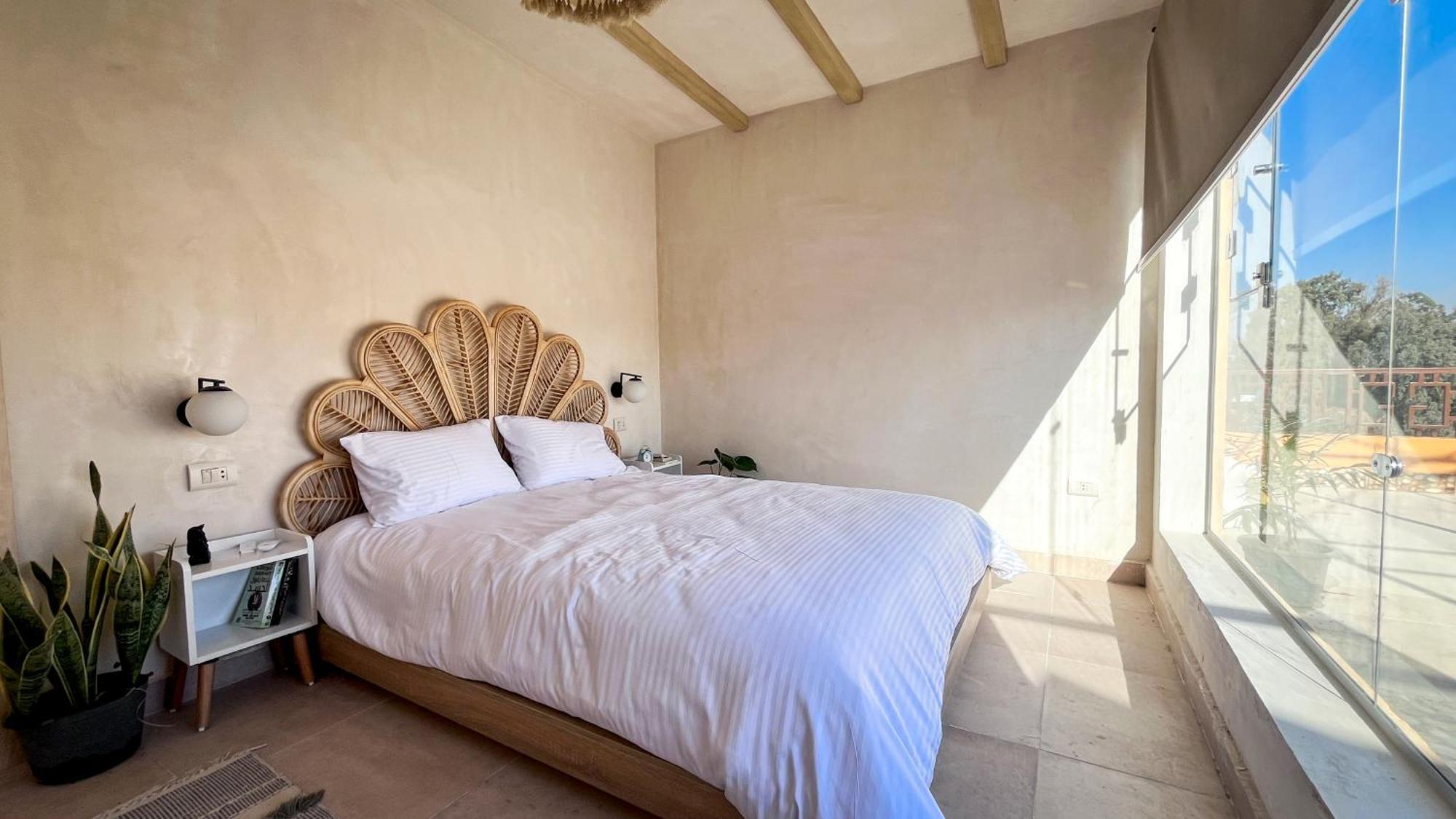 Boho Getaway With Pyramids View & Jacuzzi Apartment Giza Exterior photo