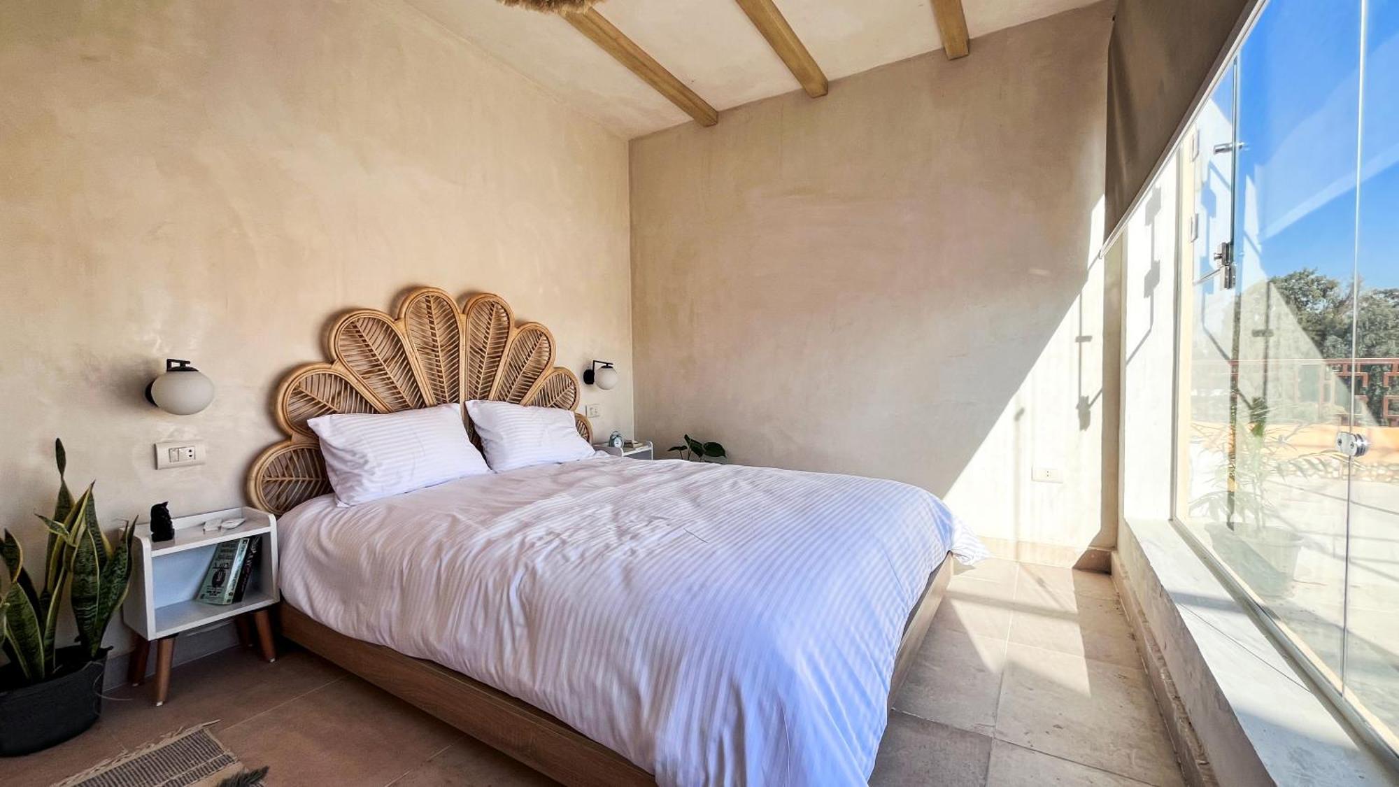 Boho Getaway With Pyramids View & Jacuzzi Apartment Giza Exterior photo